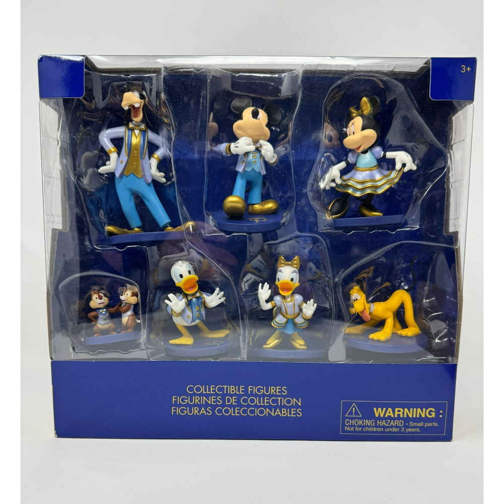 Disney Parks 50th Anniversary Mickey and Friends Figures Figurine 7 pc Toy Set